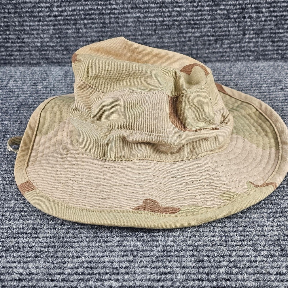 Vintage Atlas Headwear Hat Mens 7 1/4 Desert Camo Boonie Military Wide Brim